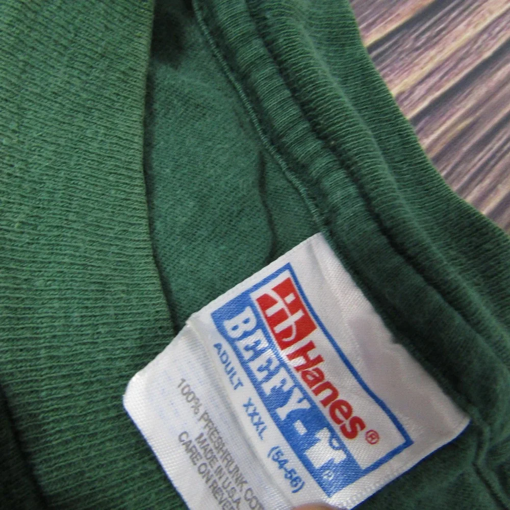 Vintage BellSouth Shirt Mens 3XL Green Hanes Beefy-T Embroidered Logo‎ 90s USA